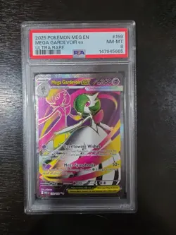 2025 Pokemon Mega Evolution Mega Gardevoir EX Ultra Rare PSA 8 #159 - Image 1