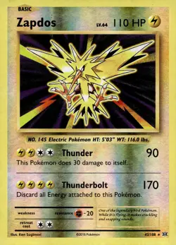 Zapdos #42/108 XY - Evolutions - Reverse Holo - Near Mint or Better - Pokemon - Image 1