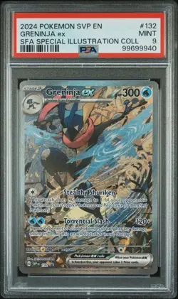 Pokemon TCG Scarlet & Violet Promo Greninja EX 132 Holo Textured English PSA 9 - Image 1