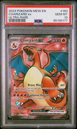 2023 POKEMON MEW EN-151 ULTRA RARE #183 CHARIZARD EX PSA 10 - Image 1