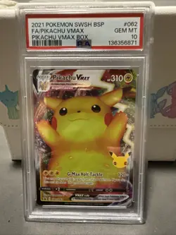 2019-2023 Pokemon SWSH Black Star Promos Pikachu VM #SWSH062 PSA 10 - Image 1
