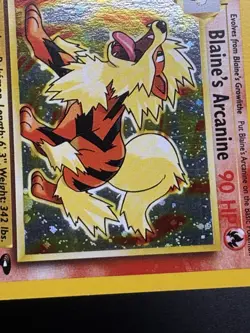 Pokemon TCG Blaine's Arcanine Gym Challenge 1/132 Holo Unlimited Holo Rare LP - Image 3
