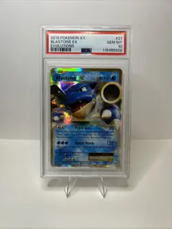 Pokemon TCG Blastoise EX XY Evolutions Holo Rare Card 21/108 PSA 10 Gem Mint - Image 1
