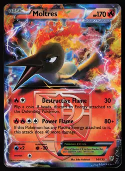 Moltres EX #14 Plasma Storm Pokemon Card - Image 1