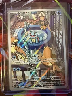 Pokemon TCG Squirtle Stellar Crown Illustration Card 148/142 Near Mint Condition - Image 1