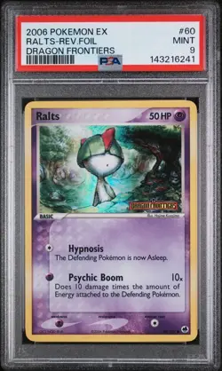 PSA 9 Mint Pokemon 2006 Ex Dragon Frontiers Ralts Reverse Rev Foil Holo #60 - Image 1