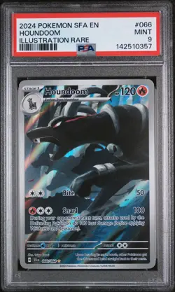 2024 Pokemon Shrouded Fable Illustration Rare Houndoom #66 PSA 9 - Image 1