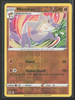 Mienshao Uncommon SWSH11: Lost Origin 104/196 NM Pokemon Card Reverse Holo - Image 1