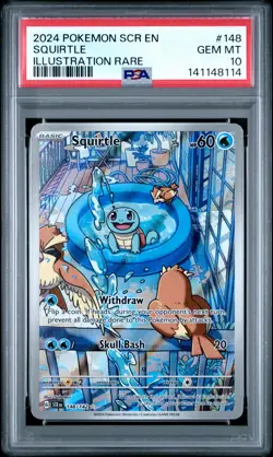 2024 POKEMON SCR EN-STELLAR CROWN ILLUSTRATION RARE #148 SQUIRTLE PSA 10 - Image 1