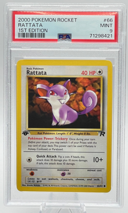2000 POKEMON ROCKET #66 RATTATA 1ST EDITION PSA 9 MINT - Image 1
