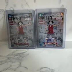 Bandai One Piece Monkey.D.Luffy College Basketball US Voyage P-055 Holo x2 - Image 1