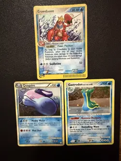 Pokemon Reverse Holo Lot Crawdaunt Quagsire Gastrodon Sea Vintage DP / E-Reader - Image 1