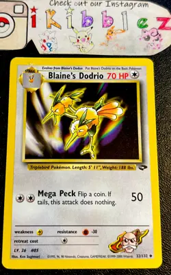 Blaine's Dodrio 32/132 LP Rare Gym Challenge Pokemon Card! - Image 1