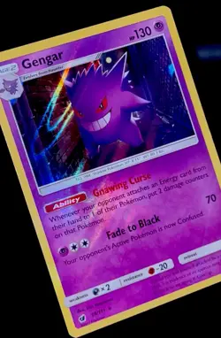 Gengar 38/111 NM Holo Rare Awesome Foil Bleed Full Moon Artwork Pokemon Card! - Image 1