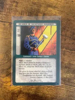 Battletech CCG TCG Card Game Rare Unlimited ed Bearer of McKennsy Hammer - Image 1