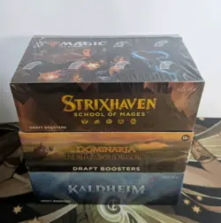 MTG Strixhaven + Dominaria Remastered + Kaldheim BOOSTER BOX LOT - Image 1