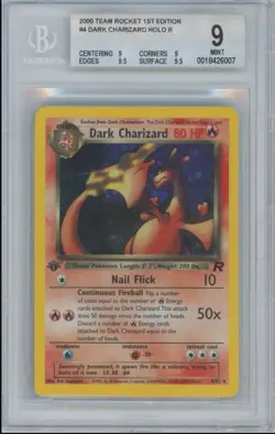 1st Edition Dark Charizard Pokemon 2000 Team Rocket #4 Holo BGS 9 Mint - Image 1
