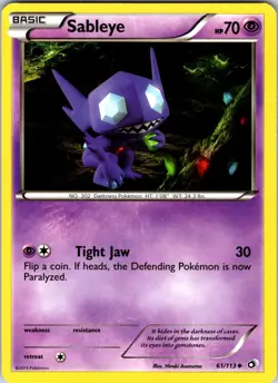 Sableye 61/113 Legendary Treasures Pokemon TCG NM Normal - Image 1