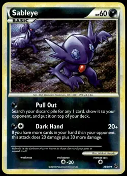 Sableye 35/90 Uncommon HGSS Undaunted Pokemon Reverse Holo MP - Image 1