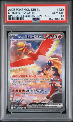 2025 POKEMON DRI EN-DESTINED RIVALS #230 ETHAN'S HO-OH EX PSA 10 - Image 1