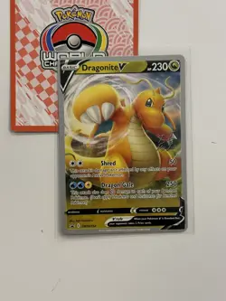Dragonite V SWSH154 Pokemon 2023 World Championships Black Star Promo Variant E - Image 1