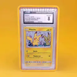 Pokemon Pikachu SM162 Team Up Black Star Promo CGC 8 - Image 1