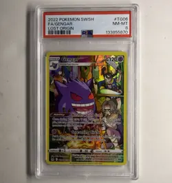 2022 POKEMON SWORD & SHIELD LOST ORIGIN #TG06 FULL ART/GENGAR PSA 8 - Image 1
