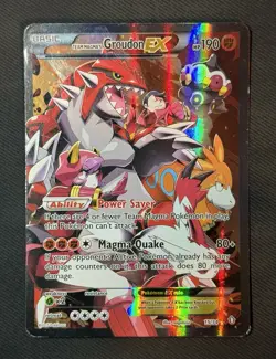 Pokemon TCG Team Magma's Groudon EX 15/34 Double Crisis Holo Rare Moderate play - Image 1