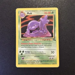 Pokemon Muk 28/62 Fossil Rare MP 1999 non holo Wizards of the Coast Card wotc - Image 1