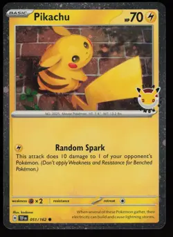 PIKACHU 051/162 HOLOFOIL PROMO POKEMON DAY 2026 MISC POKEMON NM/M - Image 1