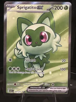 Pokemon Sprigatito EX 251/217 ASC EN Rare Full Art Holo Basic 200 HP - Image 1