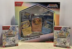 Pokemon Prismatic Evolutions Booster Bundle X2 And Poster Collection Lot - Image 1