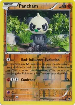 Pokemon - Pancham - 59/111 - Uncommon - Reverse Holo - XY - Furious Fists - NM - Image 1