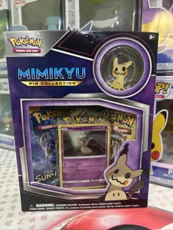 POKEMON TCG Mimikyu Premium PIN Collection +4 packs CASE INCLUDED - SEALED - Image 3