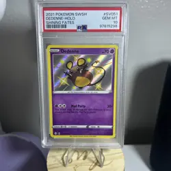 2021 POKEMON SWORD & SHIELD SHINING FATES #SV051 DEDENNE-HOLO PSA 10 - Image 1