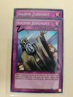 2x Yugioh! Solemn Judgment LCJW-EN182 Secret Rare 1st Edition LP - Image 1