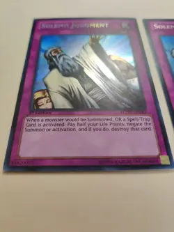 2x Yugioh! Solemn Judgment LCJW-EN182 Secret Rare 1st Edition LP - Image 3