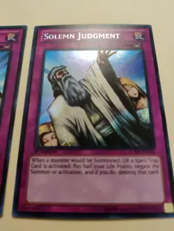 2x Yugioh! Solemn Judgment LCJW-EN182 Secret Rare 1st Edition LP - Image 4