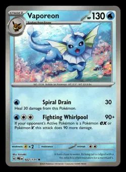 Vaporeon 022/131 Poke Ball Reverse Holo Prismatic Evolutions Pokemon Card - Image 1