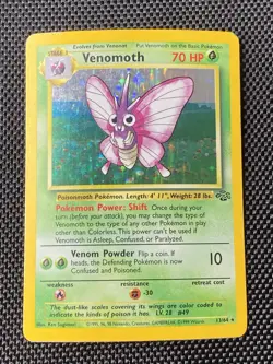 Venomoth 13/64 Jungle Holo - Rare 1999 Wizards Pokemon TCG Card English LP - Image 1