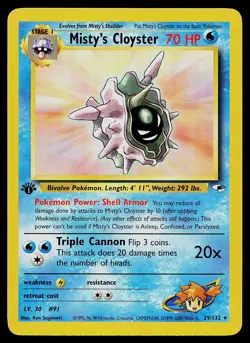 Pokemon Card - Misty's Cloyster Gym Heroes 29/132 Rare 1st Edition - Image 1