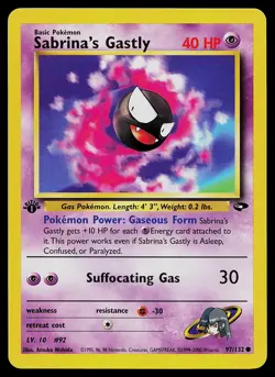 Pokemon Card - Sabrina's Gastly Gym Challenge 97/132 Common 1st Edition - Image 1