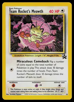 Pokemon Card - Team Rocket's Meowth Wizards Black Star Promos 18 Promo - Image 1