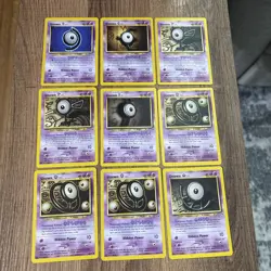 Unown Pokemon TCG Neo Discovery 9 Card Lot Non Holo - Image 1