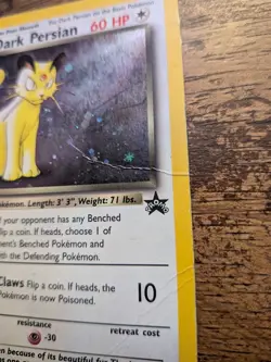 Dark Persian Pokemon Card WOTC Black Star Promo #17 Holo RARE Swirl 2000 HP - Image 2