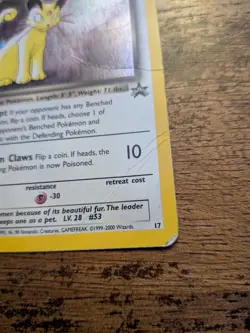 Dark Persian Pokemon Card WOTC Black Star Promo #17 Holo RARE Swirl 2000 HP - Image 3