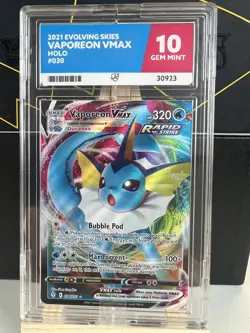 Pokemon TCG Vaporeon VMAX 030/203 Ultra Rare Card Evolving Skies Ace 10 - Image 1