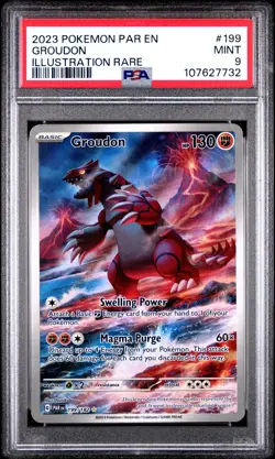 2023 POKEMON PAR EN-PARADOX RIFT #199 GROUDON IR PSA 9 - Image 1