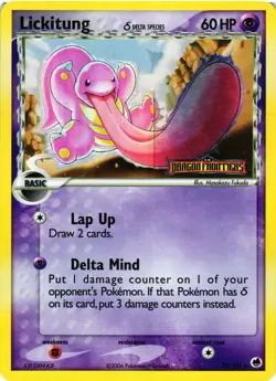 Pokemon TCG Lickitung (Delta Species) 19/101 Dragon Frontiers Reverse Holo DMG - Image 1
