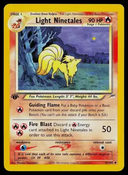 Pokemon Card - Light Ninetales Neo Destiny 50/105 1st Edition Uncommon - Image 1